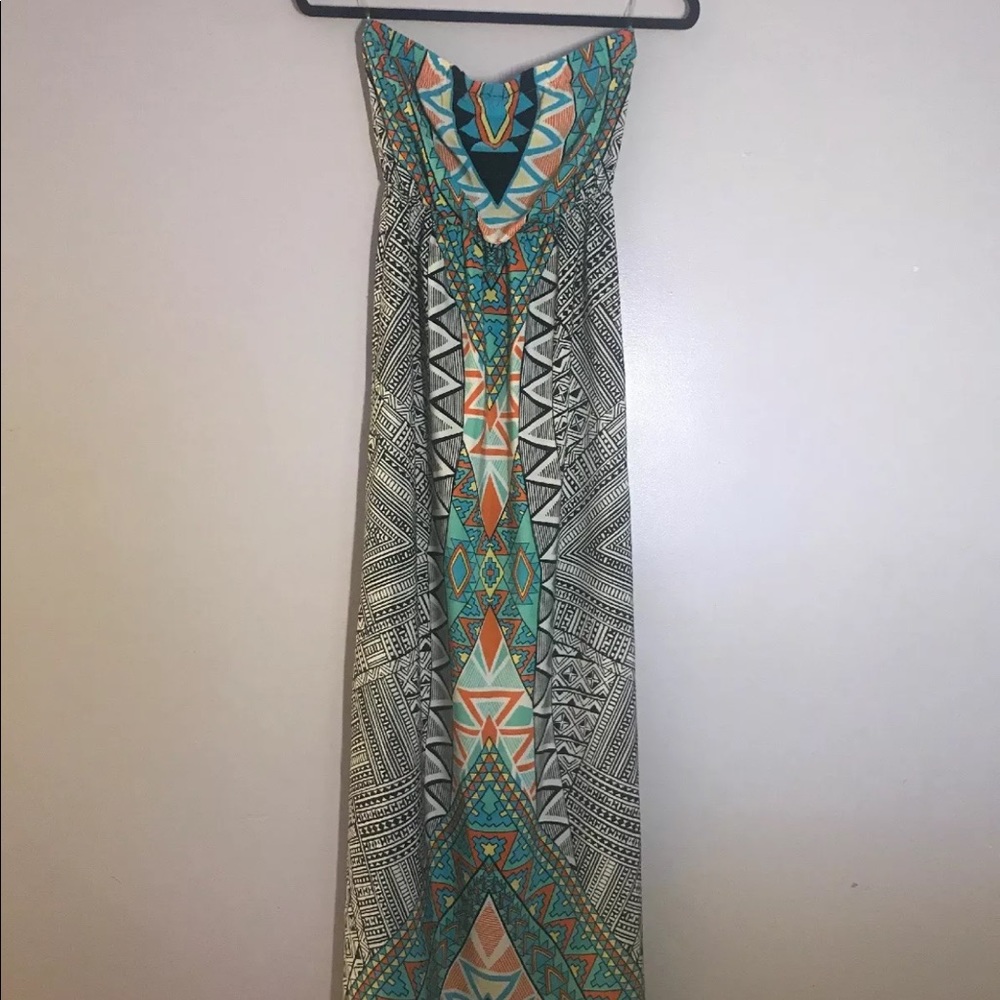 Pink owl maxi dress size small